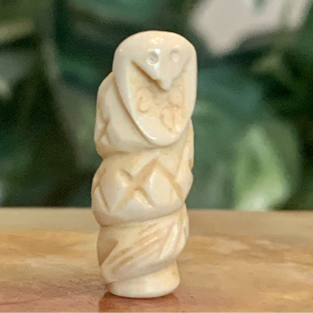 Snake Bone Bead Hand Carved Top Drilled Polished Detailed Coiled Serpent Cobra